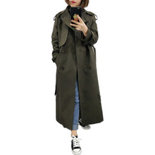 Load image into Gallery viewer, UK Brand new Fashion 2020 Fall /Autumn Casual Double breasted Simple Classic Long Trench coat with belt Chic Female windbreaker