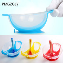 Load image into Gallery viewer, Learning Dishes Service Plate/Tray Suction Cup Baby Dinnerware Set Temperature Sensing Feeding Spoon Child Tableware Food Bowl