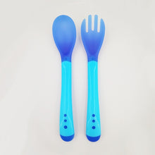Load image into Gallery viewer, Learning Dishes Service Plate/Tray Suction Cup Baby Dinnerware Set Temperature Sensing Feeding Spoon Child Tableware Food Bowl