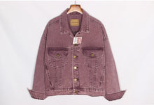Load image into Gallery viewer, Obrix Spring Autumn High Quality Thick Denim Jacket casual Style Streetwear Square Collar Full Sleeve Loose Jacket For Women