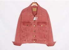 Load image into Gallery viewer, Obrix Spring Autumn High Quality Thick Denim Jacket casual Style Streetwear Square Collar Full Sleeve Loose Jacket For Women
