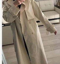 Load image into Gallery viewer, UK Brand new Fashion 2020 Fall /Autumn Casual Double breasted Simple Classic Long Trench coat with belt Chic Female windbreaker
