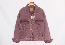 Load image into Gallery viewer, Obrix Spring Autumn High Quality Thick Denim Jacket casual Style Streetwear Square Collar Full Sleeve Loose Jacket For Women
